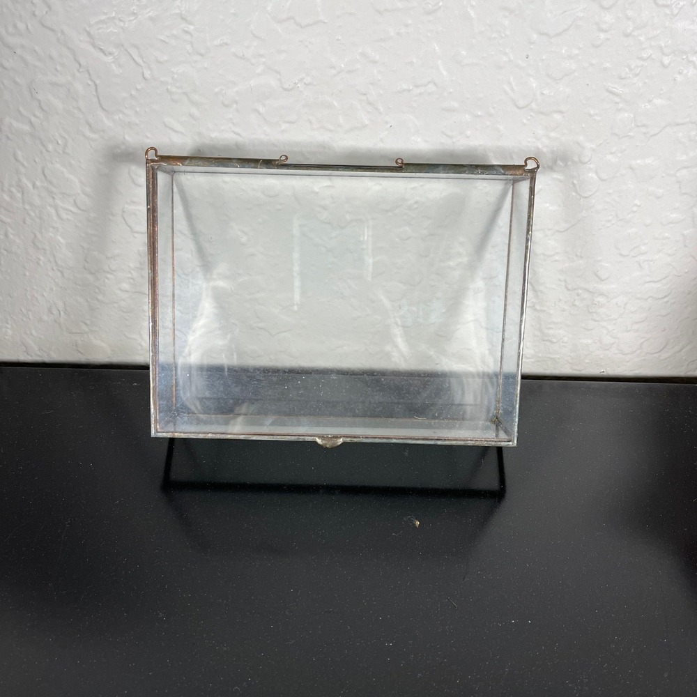 Unbranded Glass Jewelry Box Unisex OS Clear Gold Brass Trim Mirrored Bottom Box - Picture 5 of 9